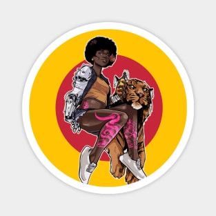 Tiger and a Lady - cyberpunk Magnet